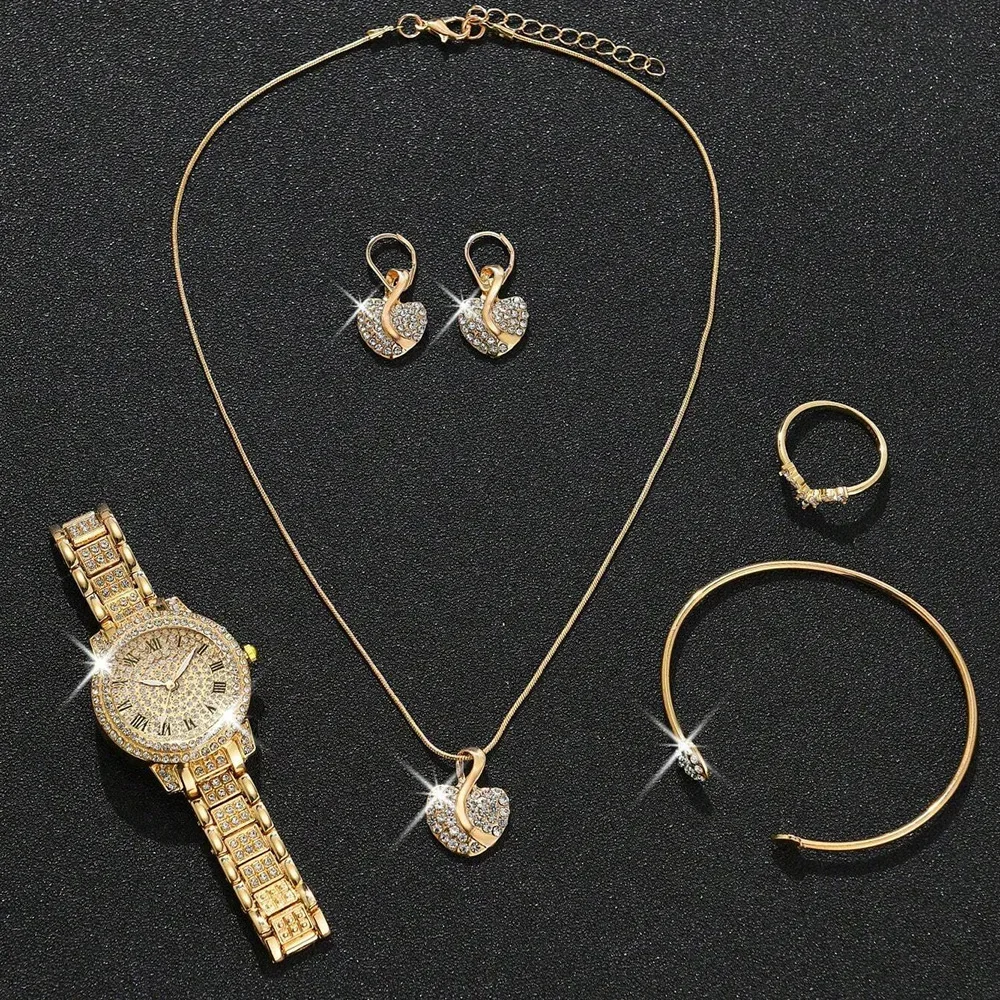 Ensemble Élégance Absolue – Montre & Bijoux Dorés GB