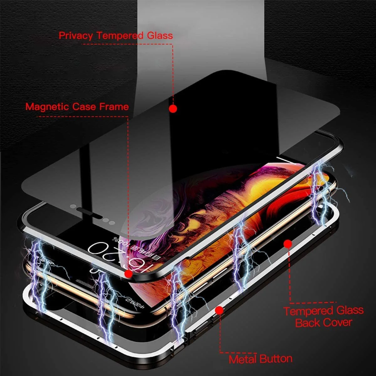 Coque de protection magnétique anti-espion