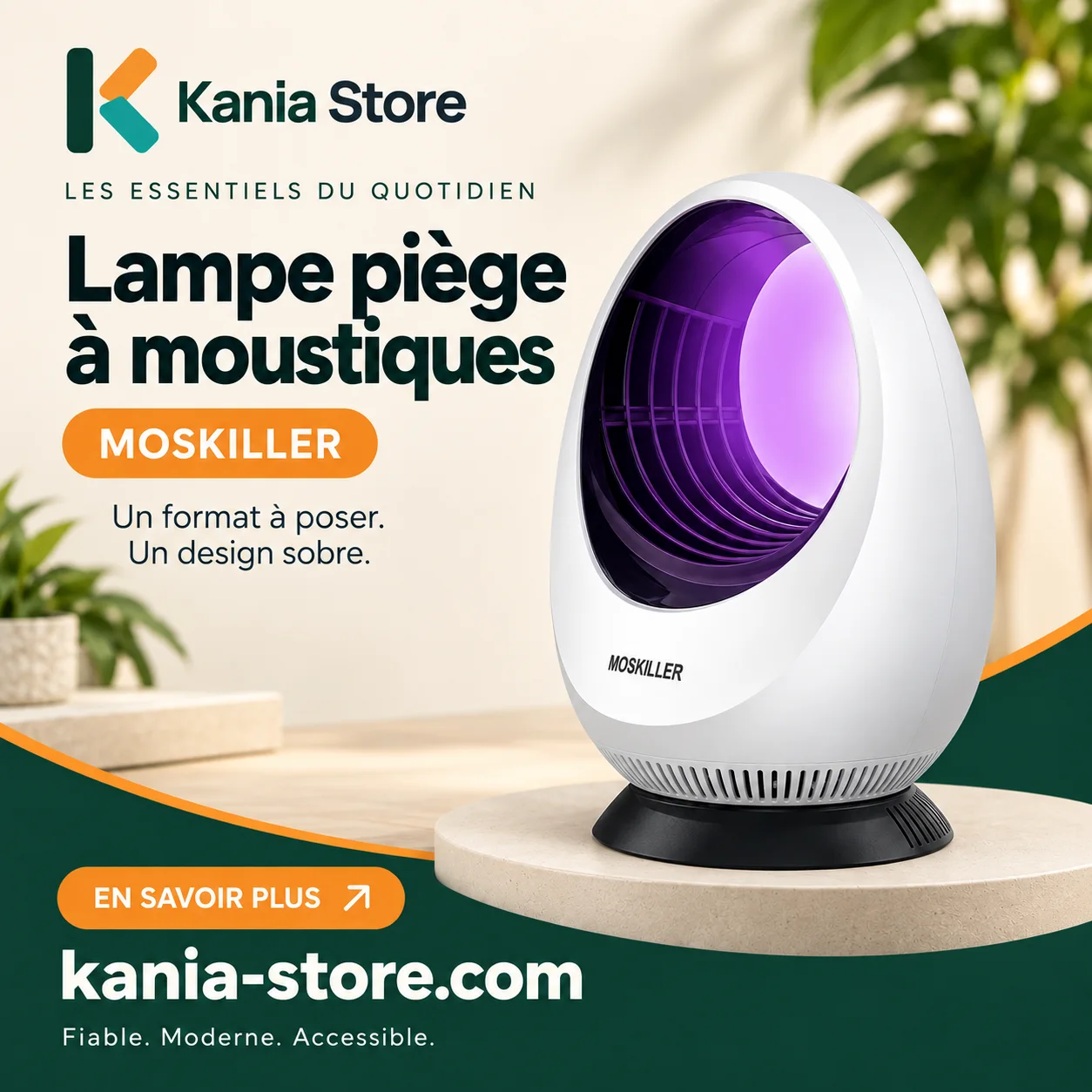 Lampe piège à moustiques MOSKILLER – Blanc et noir