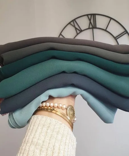 طقم فاخر x6 شال كريب ملمس حبيبي ناعم