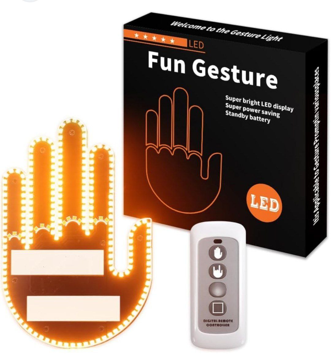 أضف لمسة مرحة ومبتكرة لسيارتك مع إشارة اليد المضيئة بالتحكم عن بعد