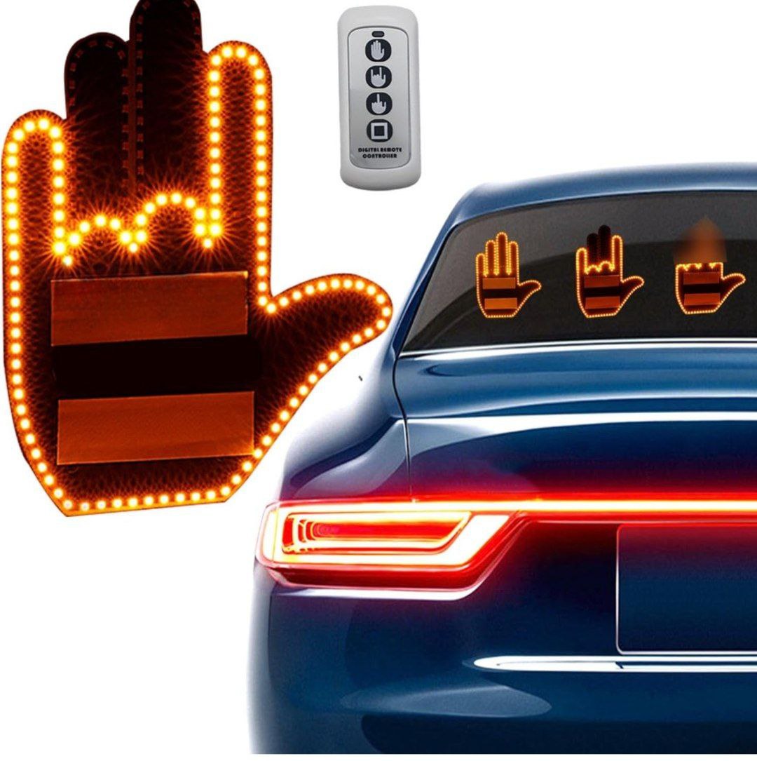 أضف لمسة مرحة ومبتكرة لسيارتك مع إشارة اليد المضيئة بالتحكم عن بعد