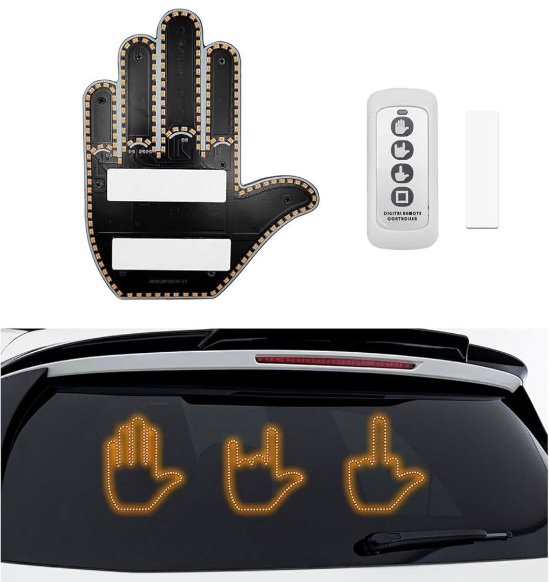 أضف لمسة مرحة ومبتكرة لسيارتك مع إشارة اليد المضيئة بالتحكم عن بعد