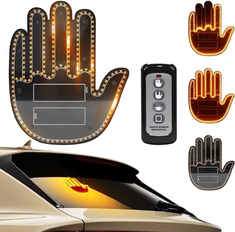 أضف لمسة مرحة ومبتكرة لسيارتك مع إشارة اليد المضيئة بالتحكم عن بعد