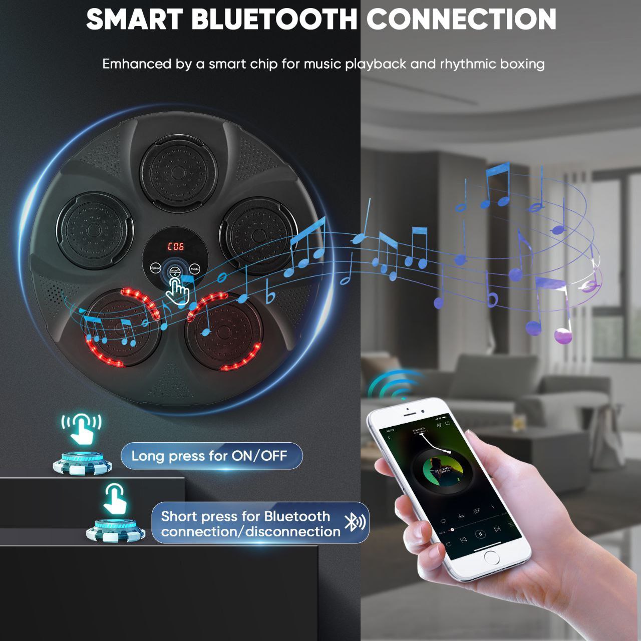 آلة الملاكمة الذكية بالموسيقى | هدف تدريب ممتع | تجربة مشوّقة