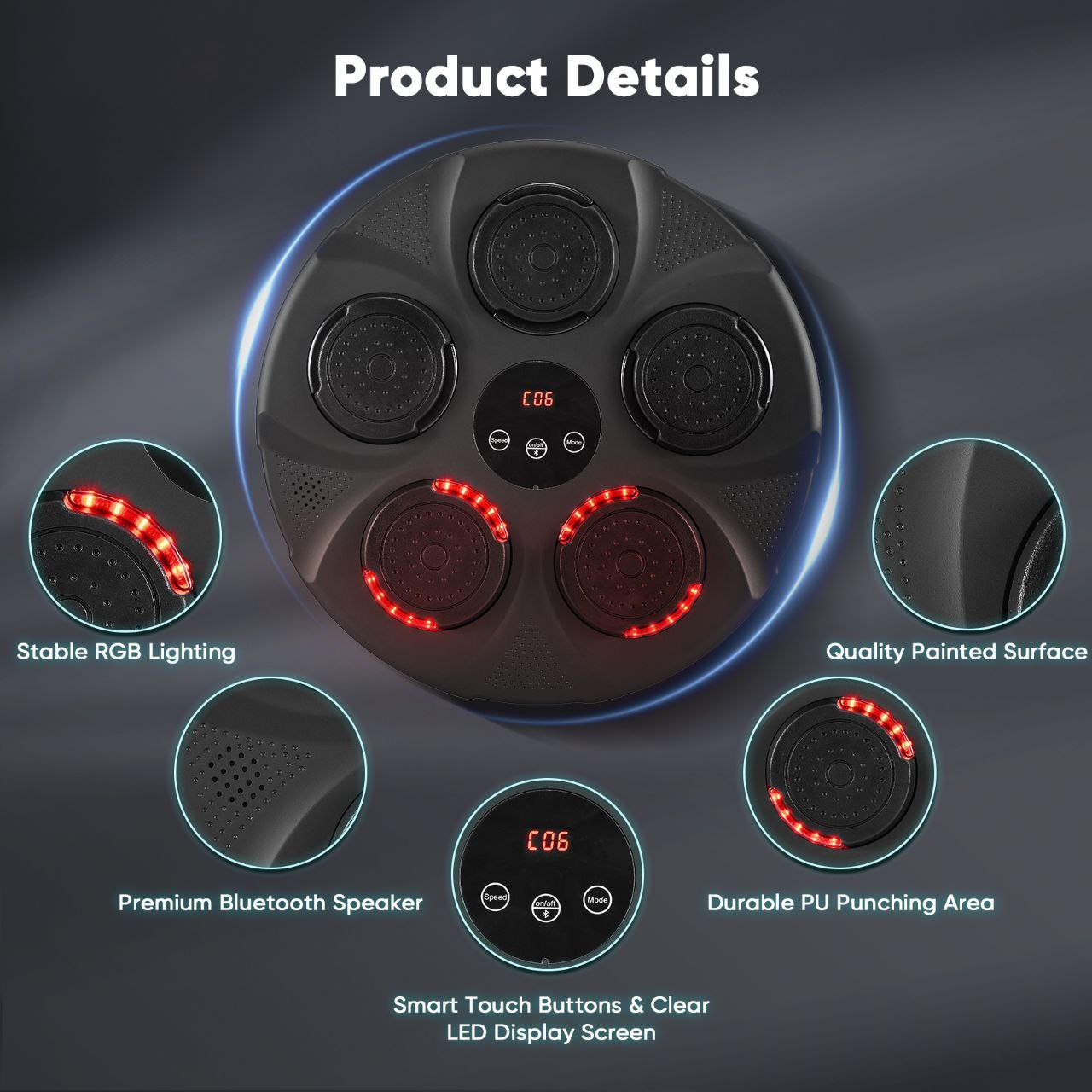 آلة الملاكمة الذكية بالموسيقى | هدف تدريب ممتع | تجربة مشوّقة