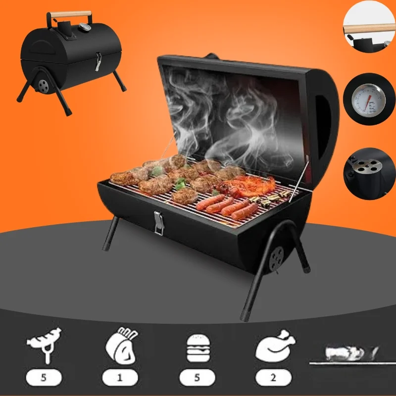 شواية فحم محمولة صغيرة للطبخ في الهواء الطلق والتخييم والنزهات