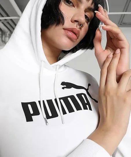 هودي رياضي أساسي للنساء سويت شيرت بغطاء للرأس اسنشيال مزين بشعار العلامة التجارية من بوما