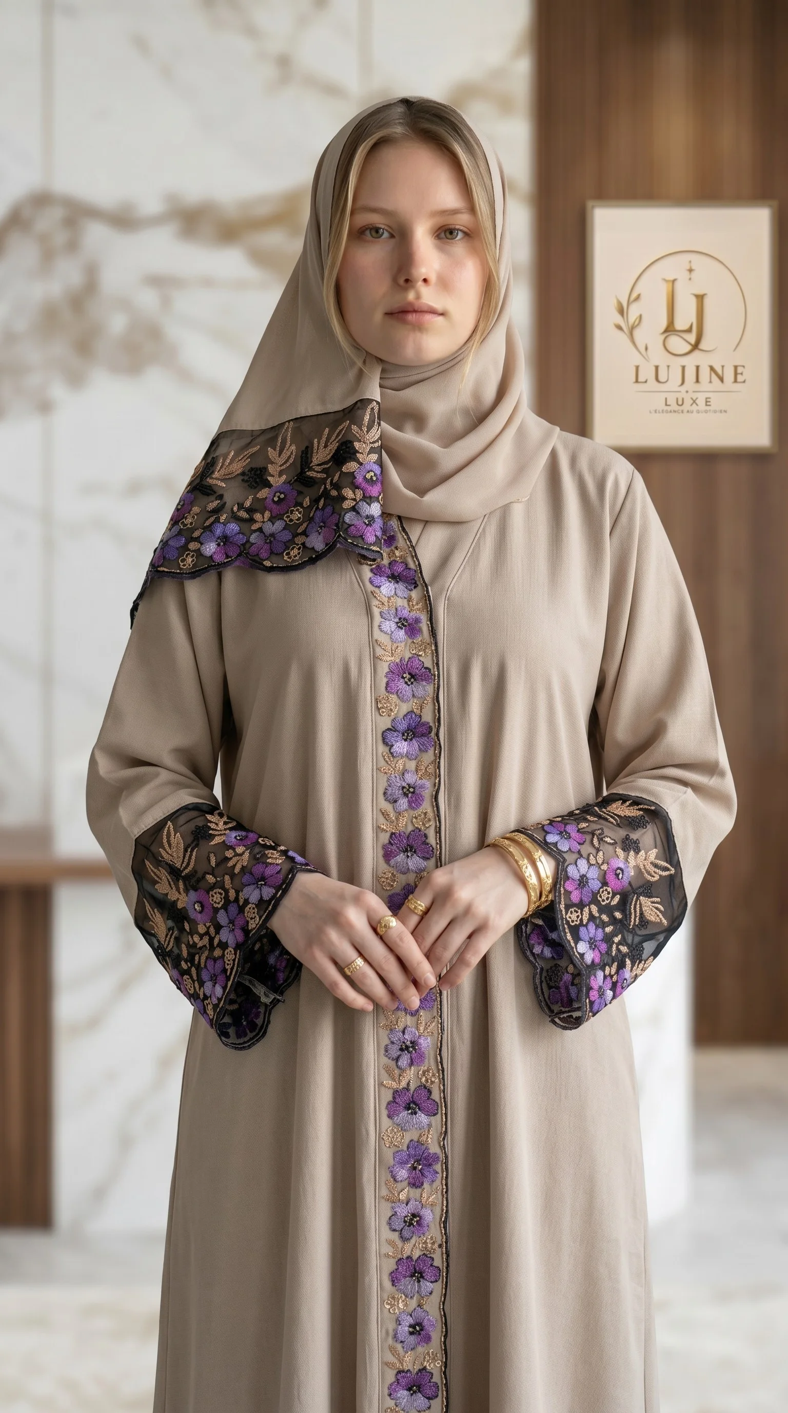 عبايه بالشبكة ملونه