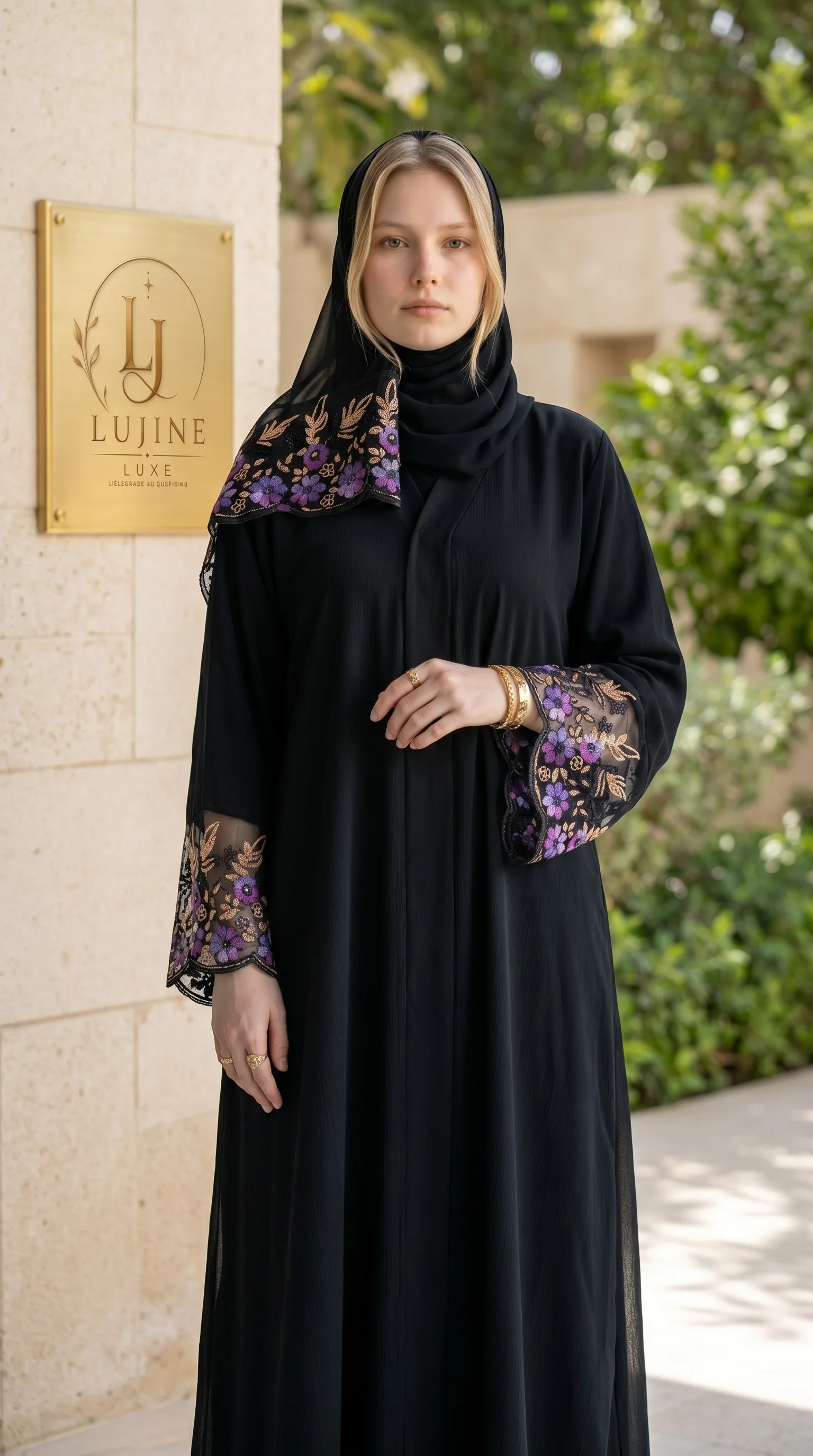 عبايه بالشبكة ملونه