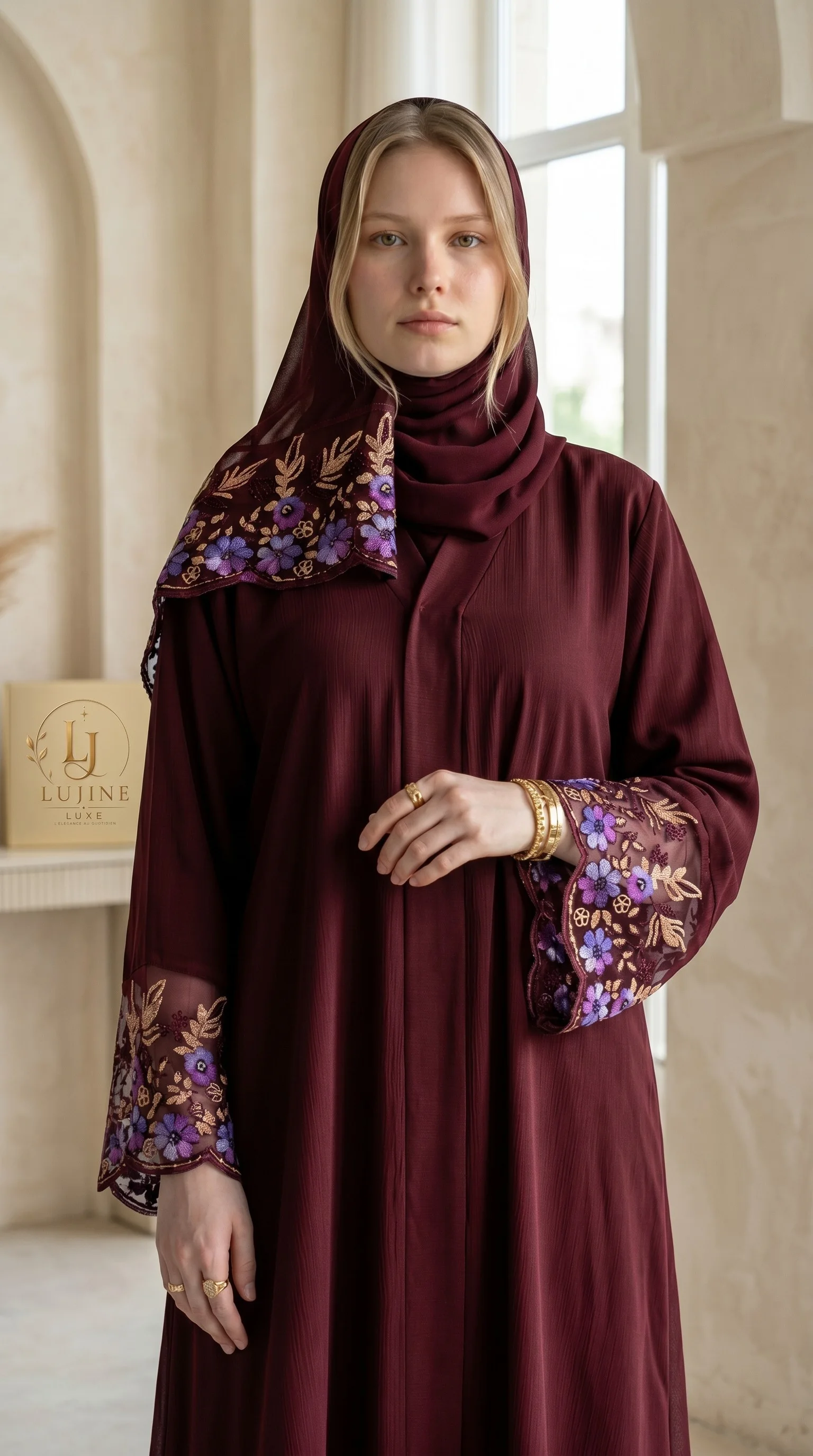 عبايه بالشبكة ملونه