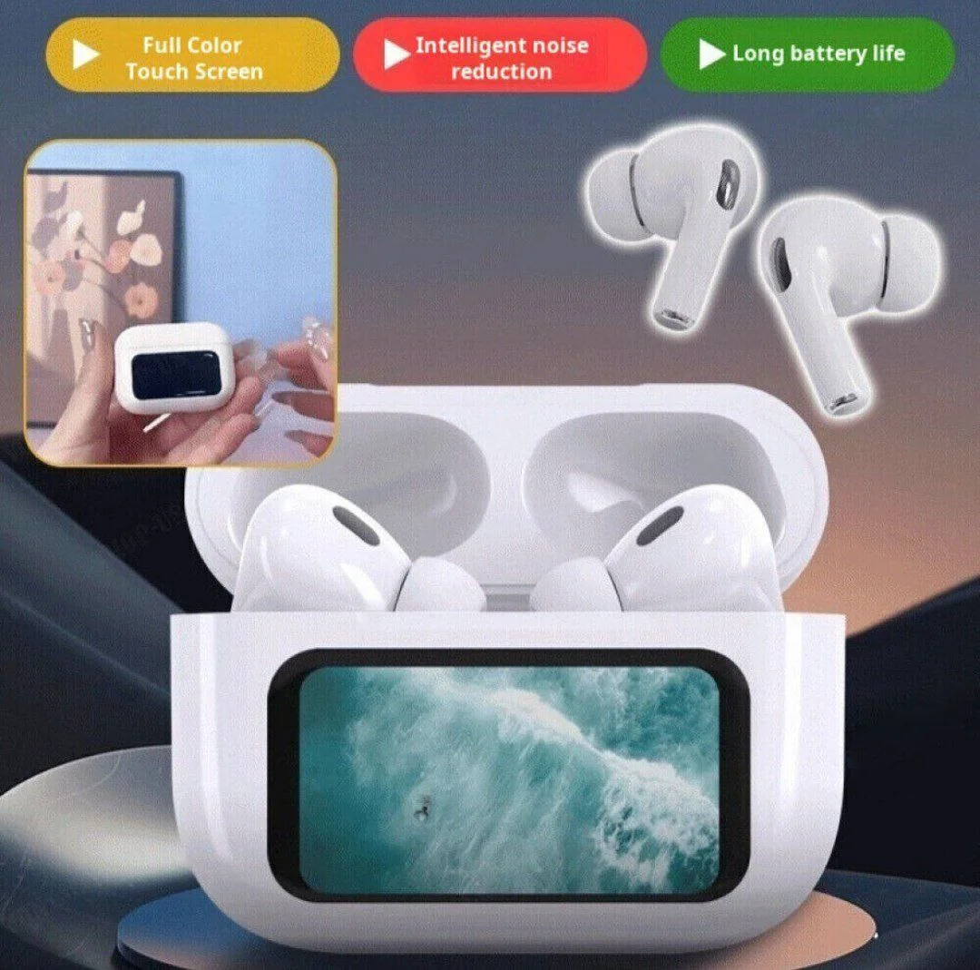 les nouveaux AirPods avec écran tactile pour un contrôle intuitif et une expérience sonore exceptionnelle.