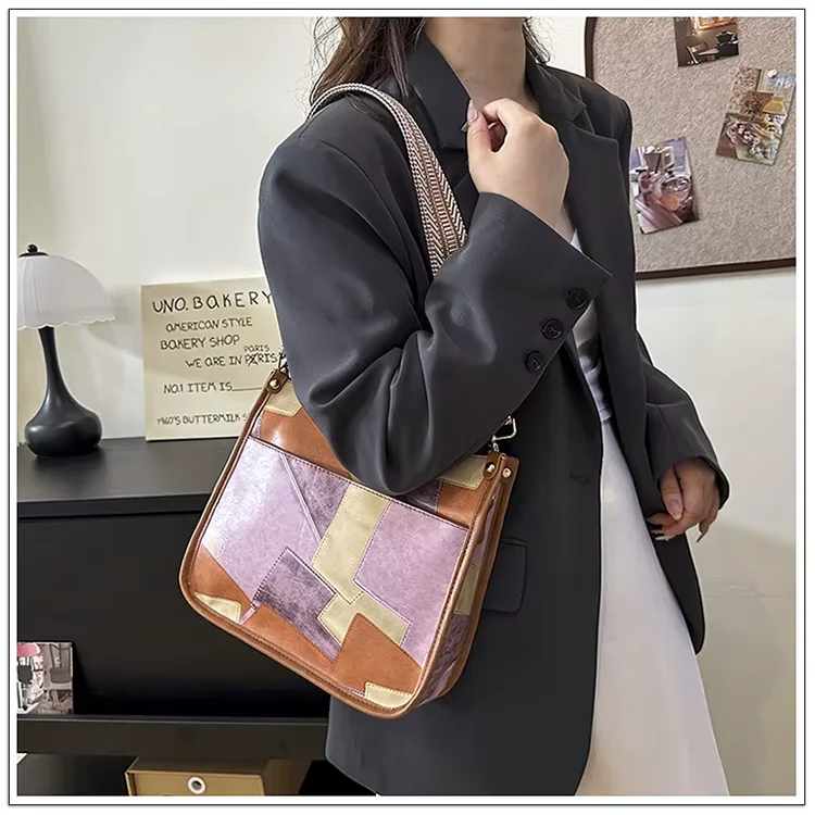 Sac à bandoulière en cuir PU végétalien léger pour femmes avec sangle réglable en gros plusieurs poches pour un usage quotidien Lady Style