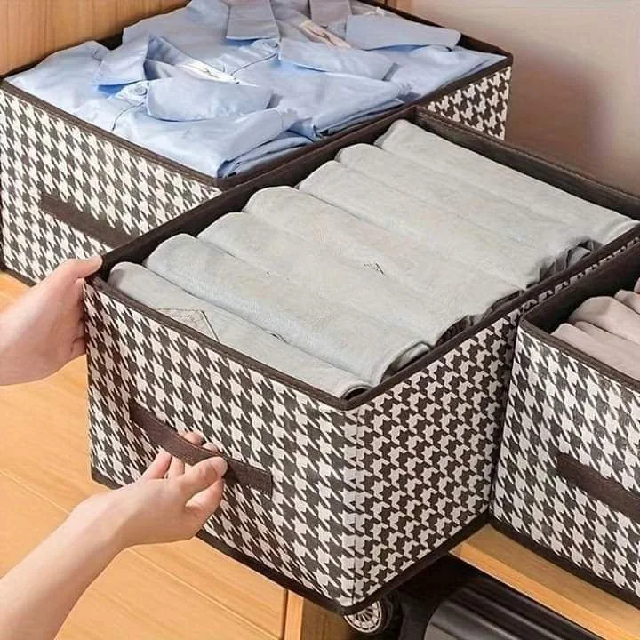 Boîte de rangement pour articles divers réutilisable 47x28x20cm-Gris