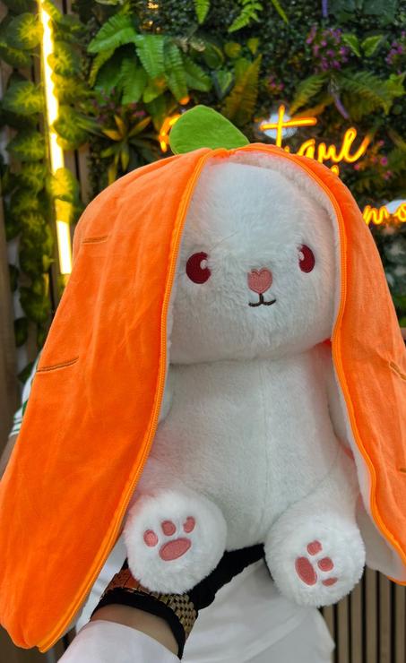 Peluche lapin carotte 40 cm