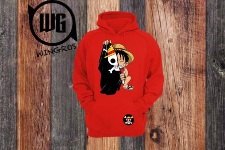 capuche one piece rouge
