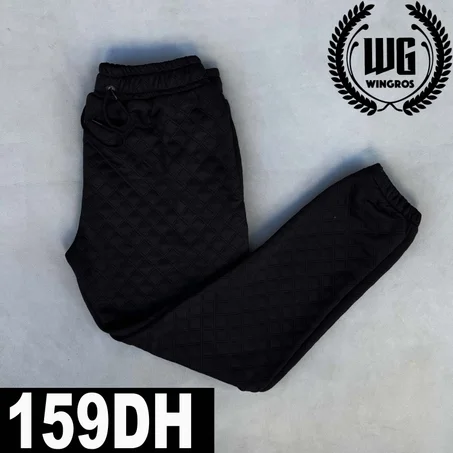 Jogging noir carreaux