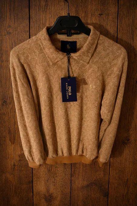 Tricot laine marron caramel