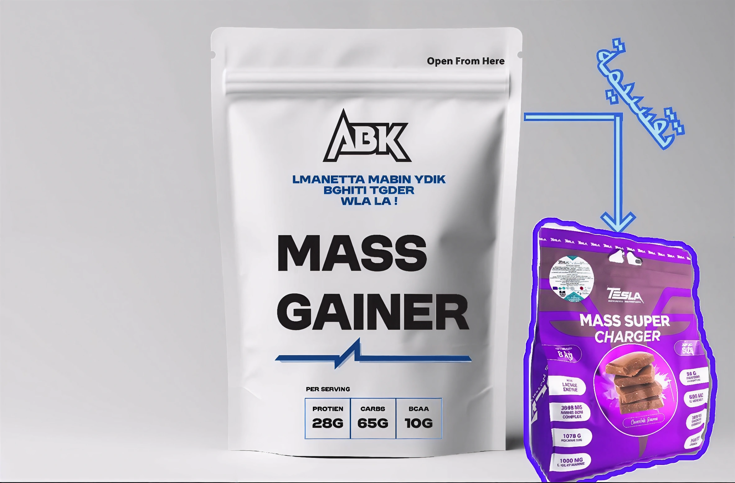 DECANTE MASS GAINER - SUPER CHARGER TESLA  - 700 G -