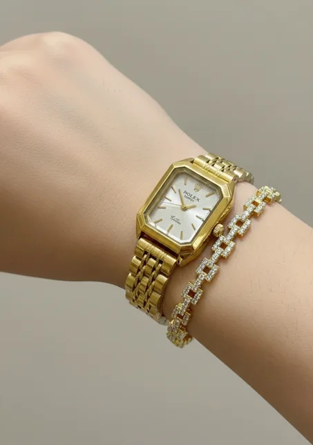 ساعة نساء مقاومة للصدأ و كرميط إنوكسيدبل