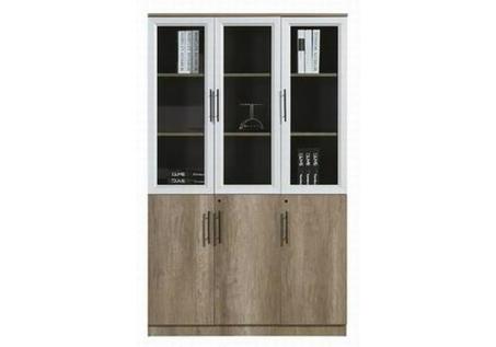 Bibliothèque de bureau moderne avec portes vitrées