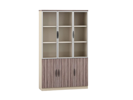 Bibliothèque demi vitrée en bois