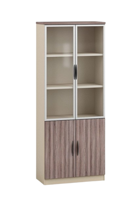 Bibliothèque demi vitrée en bois