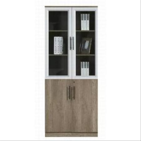 Bibliothèque de bureau moderne avec portes vitrées