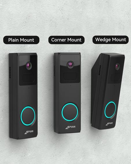CPVAN Timbre de Videoportero Inalámbrico con Timbre - Timbre de Video Inteligente con Batería 1080P FHD con Detección de Movimiento AI PIR, Visión Nocturna, Alertas Instantáneas, Audio Bidire