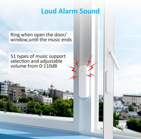 Timbre inalámbrico para puerta, alarma con sensor de apertura de puerta cuando ingresa a negocios, oficina, tienda (rango de 500 pies de 51 timbre de volumen ajustable) Campana de alerta para