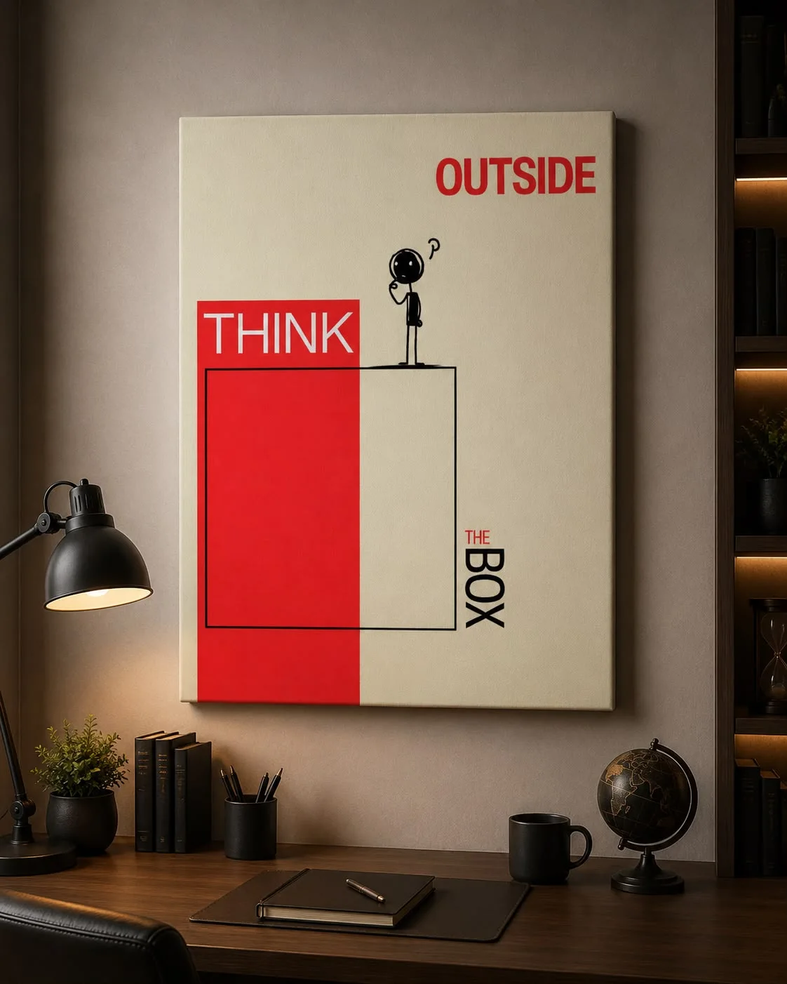 لوحةThink outside the book