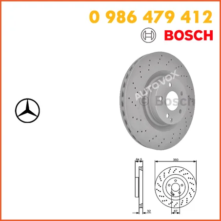 DISQUE DE FREIN BOSCH - 0 986 479 412 - AVANT