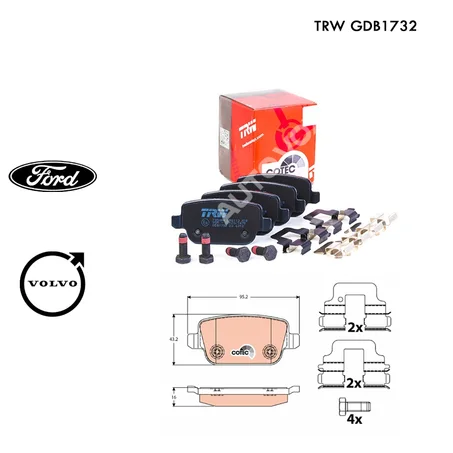 KIT DE PLAQUETTES DE FREIN AR - TRW GDB1732