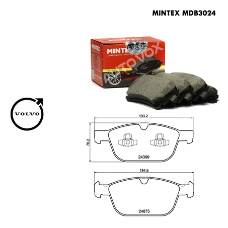 KIT DE PLAQUETTES DE FREIN AV - MINTEX MDB3024 - VOLVO XC60 XC90