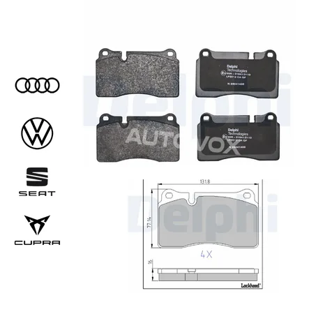 KIT DE PLAQUETTES DE FREIN AV - DELPHI LP2012