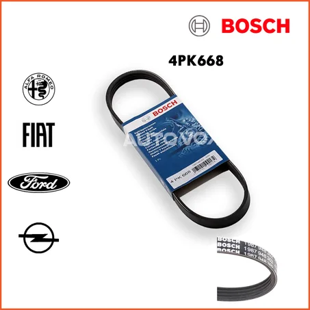 COURROIE D'ALTERNATEUR BOSCH (TRAPEZOIDALE)  - 4PK668