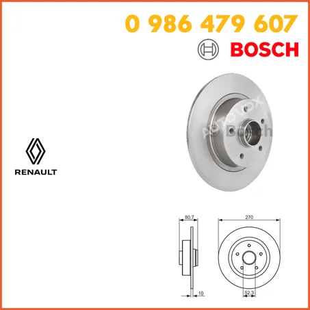 DISQUE DE FREIN BOSCH - AV0 986 479 607 - AR