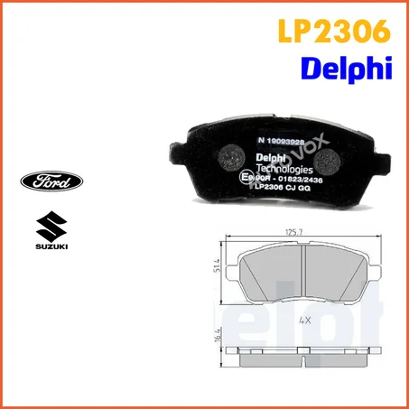 PLAQUETTE DE FREIN AV - LP2306 - DELPHI