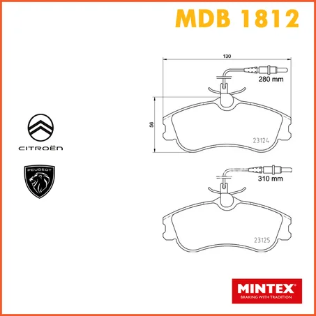 KIT DE PLAQUETTES DE FREIN AVANT - MINTEX MDB1812