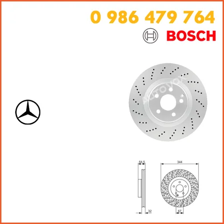 DISQUE DE FREIN BOSCH - 0 986 479 764 - AVANT