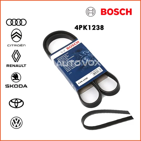 COURROIE D'ALTERNATEUR BOSCH (TRAPEZOIDALE)  - 4PK1238