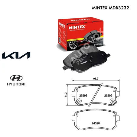 KIT DE PLAQUETTES DE FREIN AR - MINTEX MDB3232 - HYUNDAI I20 I30 KIA SPORTAGE