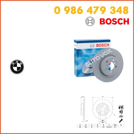 DISQUE DE FREIN BOSCH - 0 986 479 348 - AVANT