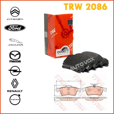 KIT DE PLAQUETTES DE FREIN AVANT - TRW GDB2086 COTEC