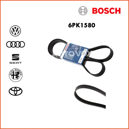 COURROIE D'ALTERNATEUR BOSCH (TRAPEZOIDALE)  - 6PK1580