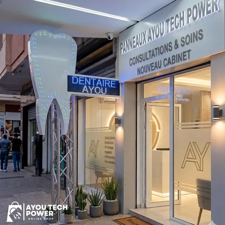 Enseigne Lumineuse LED Dynamique - Forme Dentaire Personnalisable