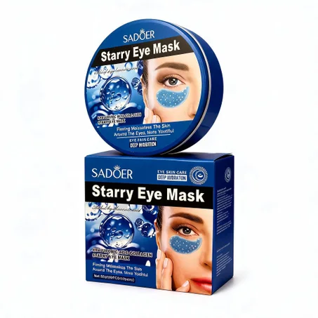 ماسك العيون المرطب بالنجوم من SADOER – كولاجين وهيدروليك أسيد (60 قطعة) ⭐👁️