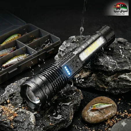 🔦 مصباح LED قوي 1500+ لومن – رؤية واضحة في الظلام + شحن Type-C