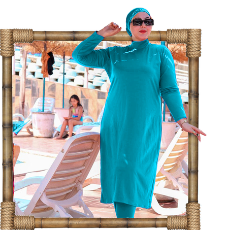 بوركيني،المكون من أربع قطع , حلّاً مثاليًّا للاستمتاع بالسباحة