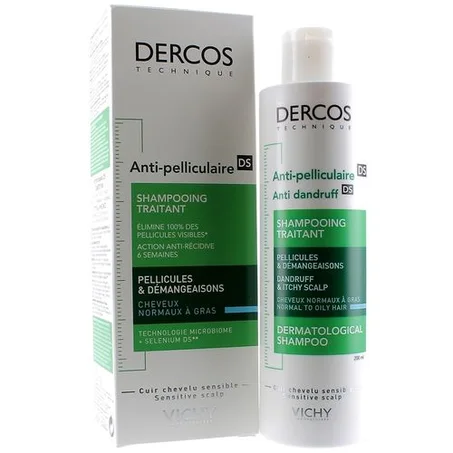 Vichy DERCOS Shampooing Anti-Pelliculaire DS Cheveux Normaux à Gras 200ml.